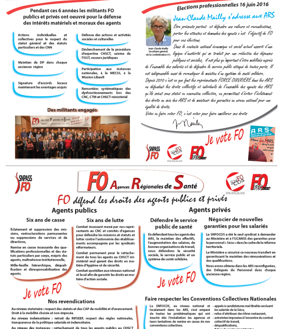 Rappel : Elections professionnelles dans les ARS le 16 juin 2016