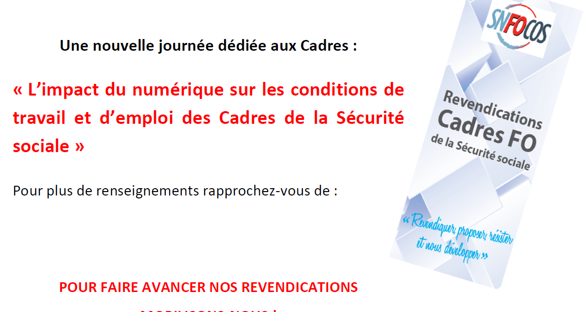 Journée des Cadres SNFOCOS le 9 octobre 2017 : le programme